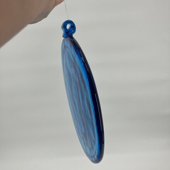 Kitras Art Glass Lighthouse scenic Blue Glass Suncatcher, 6", Window Hanging - Picture 11 of 11